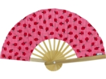 Hand-held fan ladybird gingham