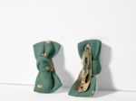 Small bows hair clips gaze pois or eucalyptus