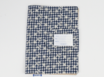 Health book cover navy embroidered gingham