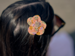 Flower petal hair slide small  shanti