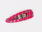 Fabric hair clip neon pink gingham