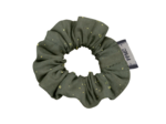 Mini Scrunchie gaze pois or kaki