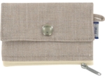 zipper pouch card purse silver linen
