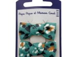 Small bows hair clips jade panther