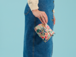 Mini Pleated clutch bag cerise en fleur
