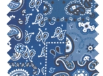 Cotton fabric ex2640 blue patchwork bandana