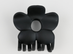 Large Flower Hair Clip matte black