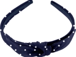 bow headband navy blue spots