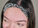 Jersey Twisted Headband beige and black leo