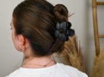 Large Flower Hair Clip matte black