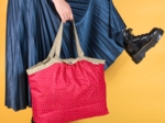 Tote bag with a zip feuillage or rose