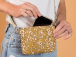 Tiny coton clutch bag gypso ocre