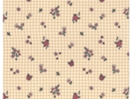 Jersey fabric natural floral gingham