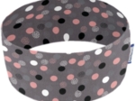 Stretch jersey headband  pois gris rose