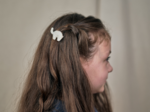 Barrette Eléphanteau  blanc pailleté