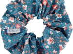 Scrunchie fleuri nude ardoise