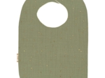 Bib - Baby size almond green with golden dots gauze