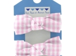 Small elastic bows pink gingham