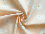 Cotton fabric ex2504 pink powder daisies