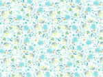 Cotton fabric green and white flowers