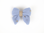 Mini bow tie clip gaze pois or bleu baltique