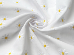 Cotton fabric white daisies