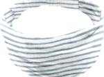 Headscarf headband- Baby size striped blue gray glitter