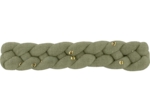 Plait hair slide almond green with golden dots gauze