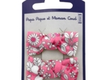 Small bows hair clips pink violette