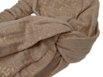 crossed headband gaze pailletée camel