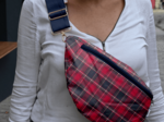 Banana bag tartan rouge