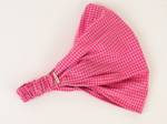 Headscarf headband- Adult size neon pink gingham