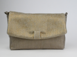 Flap of shoulder bag gold large corduroy