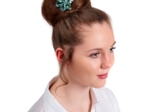 Star flower 4 hairslide jade panther