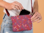 Tiny coton clutch bag badiane framboise