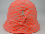 Sun Hat for baby neon orange gingham
