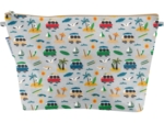 Cosmetic bag with flap surfing paradise
