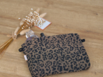 Coton clutch bag mocha quilted leopard