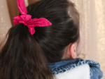 Bunny ear Scrunchie fuschia