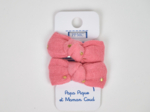 Small bows hair clips gaze pois or rose sorbet