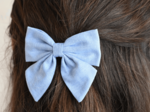 Bow tie hair slide oxford blue