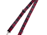 Narrow shoulder strap tartan rouge