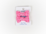 Small Elastics bows neon pink gingham