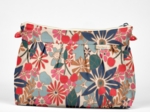 Pleated clutch bag cerise en fleur