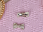 Small bows hair clips  glitter linen