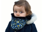 Children fur scarf snood  melting plum'