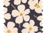 Cotton fabric ex2425 ivory and navy primroses