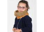 Children fur scarf snood caramel golden straw