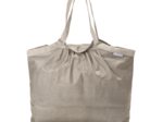 Pleated tote bag - Medium size silver linen