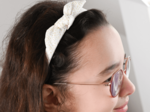 bow headband white sequined